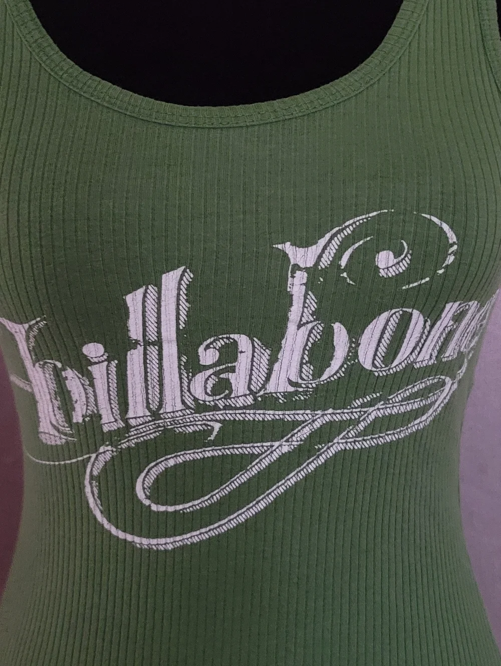 Billabong Olive Green Ribbed Logo Tank - Picture 2 of 3
